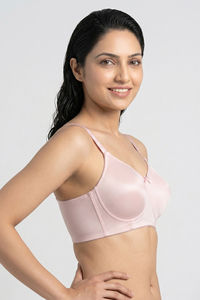 Zivame Padded Non Wired 3/4th Coverage Tshirt Bra - Heavenly Pink — thumbnail 5